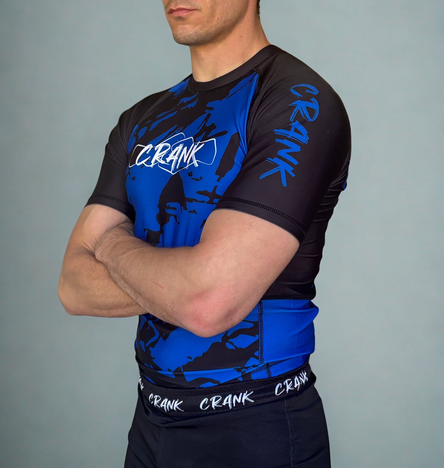 Blue short sleeve rashgaurd